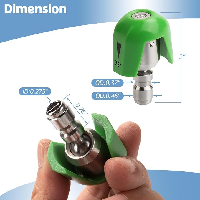 SPX3000-TPS Quick Connect Power Pressure Washer Spray Tips Compatible with Sun Joe SPX 3000 Series & Universal Pressure Washers Nozzle Set (0°, 15°, 25°, 40°, Soap), Upgraded Version 360° Rotation
