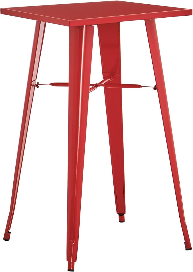 CenPro Commercial Steel 24" x 24" Red Bar Height Outdoor Table | Restaurants, Bars, Wineries, Patios, Residential | (#32Q-140)