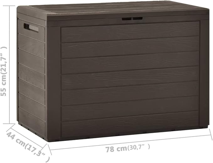 shubiao Patio Patio Storage Box，Pool Storage Boxes Outdoor Waterproof, Deck Decor Outdoor Bench, Patio Bench Outdoor Storage Box Brown 30.7"x17.3"x21.7"
