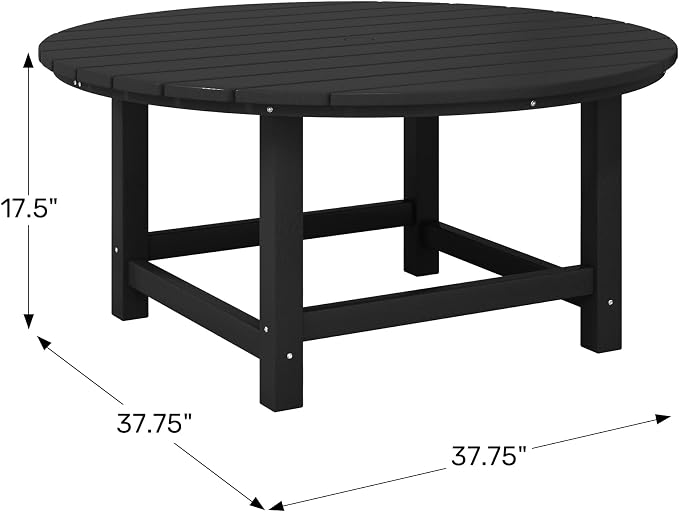 WestinTrends Malibu Low Outdoor HDPE Round Patio Coffee Table, Dark Green