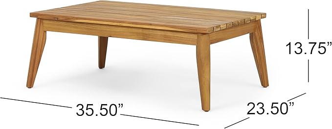 4-Pieces Acacia Wood Patio Furniture Set, All-Weather Outdoor Patio Conversation Set with Coffee Table and Soft Cushions, Rope Weave Porch Chairs for Garden Backyard Porch Balcony