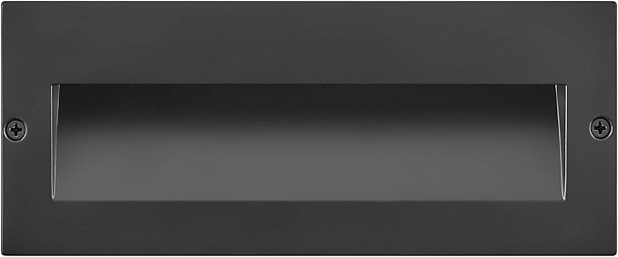 Hinkley Landscape Lighting Taper Wide Horizontal 12v Step Light, Low-Voltage, Recessed Mount, Integrated LED, Satin Black