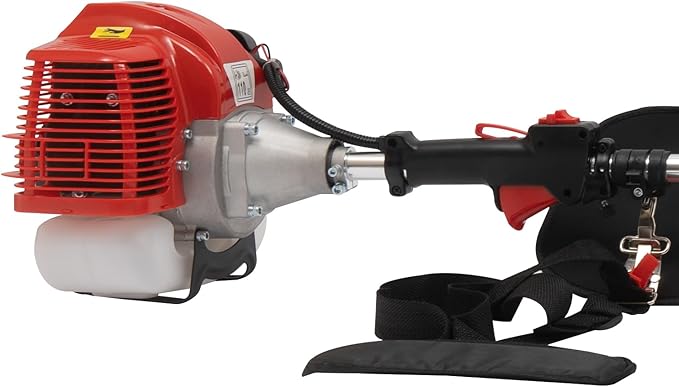 2-in-1 Gasoline Grass Cutter, 43CC 2-Stroke Lawn Mower with Heat Dissipation Holes & Safety Lock, Detachable Design for Agriculture, Landscaping, Home Yard
