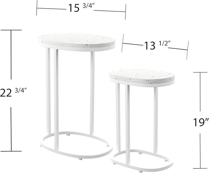 Vicanno Terrazzo Outdoor Nesting Tables – 2pc Set