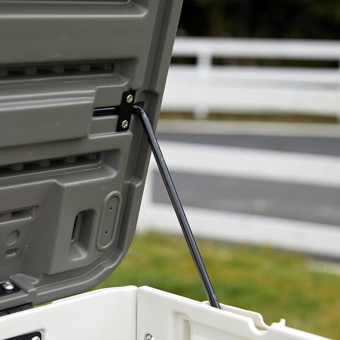 110 Gallon Pro Resin Deck Box, Waterproof Outdoor Storage Bin for Patio Furniture, Pool Accessories, and Garden Tools, Lockable & UV-Resistant, White
