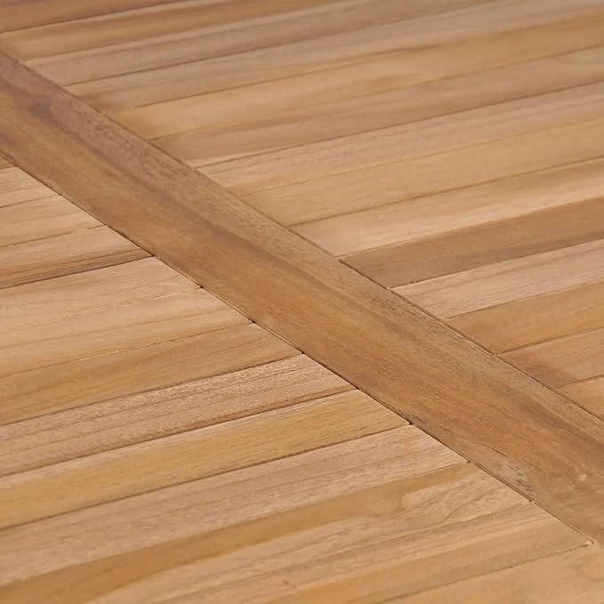 vidaXL Solid Wood Teak Patio Table Lawn Yard Terrace Balcony Wooden Patio Backyard Garden Outdoor Furniture Dining Dinner Meal Table 31.5"