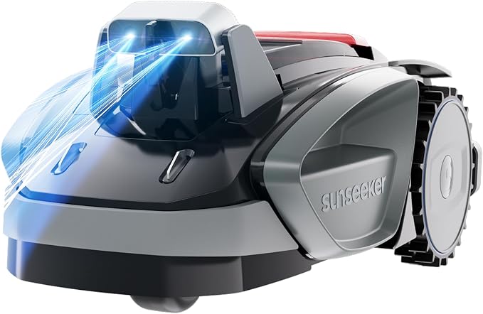 Sunseeker V3 Wireless Robot Lawn Mower for Small Yards, 0.15 Acre/6,400 Sq. Ft., Vision AI Obstacle Detection, One-Click Start, App Control, Auto Recharge, 42% Slope