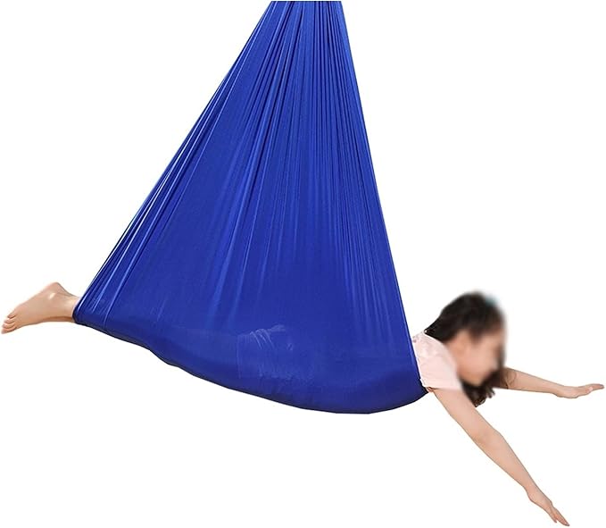 Kids Outdoor Indoor Swing Hammock for Autism, Therapy with Special Needs, Cuddle Chair Ideal for Sensory Integration Childhood Precious Memory (Color : Royal Blue, Size : 150x280cm/59x110in)