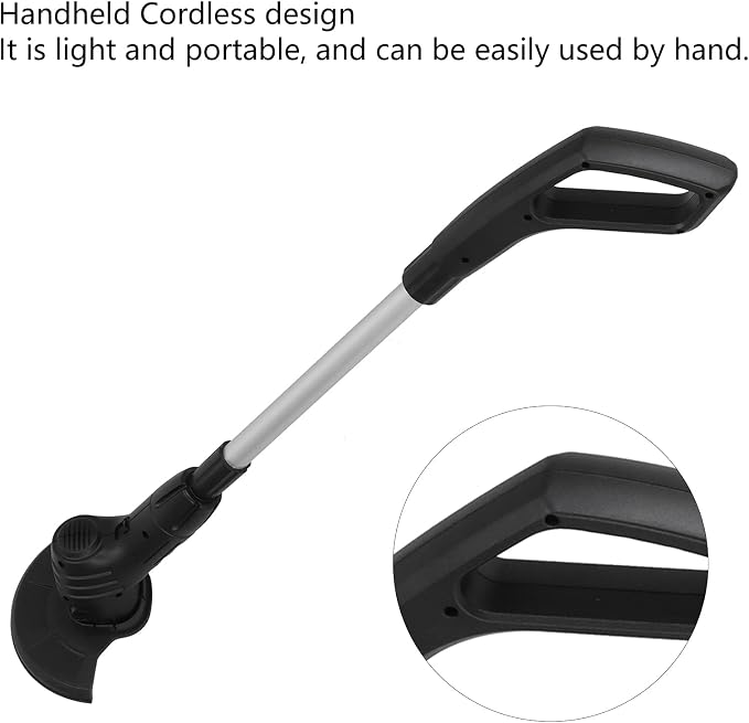 1Set Electric Weed Cordless Stringless Electric Lawn Mower Handheld Long Battery Life Household Cordless Small USB Rechargeable Field Mower with 20 Replace Blades for Yard Garden