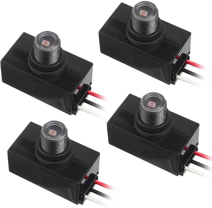 4 Pack Dusk to Dawn Sensor 120-277V Photoelectric Switch Photocell Light Sensor Hardwired Post Eye Light for Most Outdoor Lighting Fixtures
