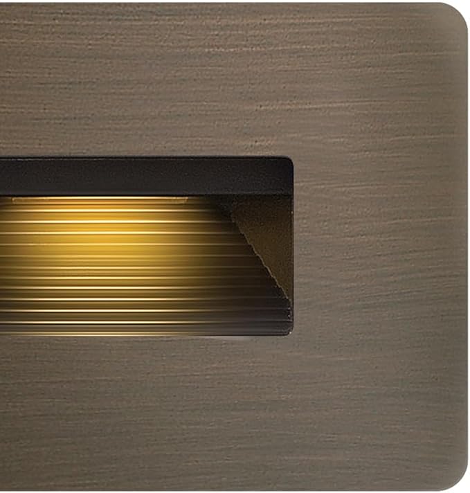 Hinkley Landscape Lighting Luna 15508MZ Horizontal 12v Step Light, Low-Voltage, 2700K, Fits Standard Gang Junction Box, Integrated LED, Matte Bronze