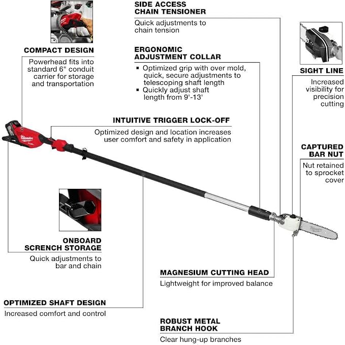 A For M18 FUEL Telescoping Pole Saw Kit + TPT Premium cart tecforeman
