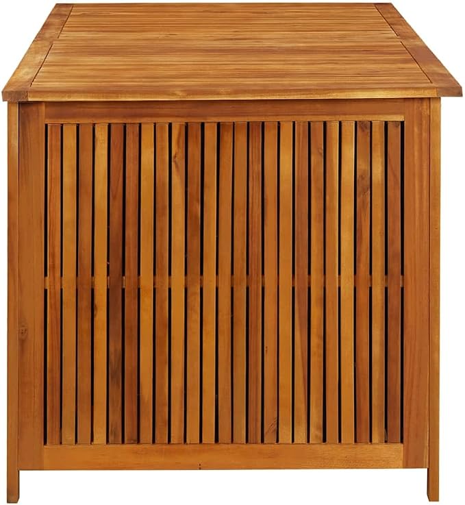 Outdoor Storage Box Solid Acacia Wood Deck Chest with Water-Resistant Liner for Patio Garden Cushion Blanket Organizer 59.1 x 31.5 x 29.5 Inches
