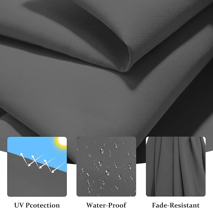 10FT Patio Umbrella, Outdoor Offset Cantilever Umbrella with Sturdy 8 Ribs and Reinforced Base, Easy Tilt Adjustment for Backyard Pool Garden,Grey