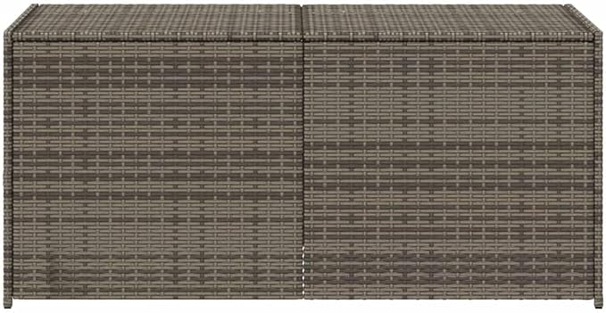 74.8 Gal Outdoor Storage Box, Patio Rattan Deck Box, Wicker Storage Bin Deck Box, Poly Rattan Patio Storage Chest with Hinged Lid for Cushions, Pillows, 47.2"x19.7"x22" Gray