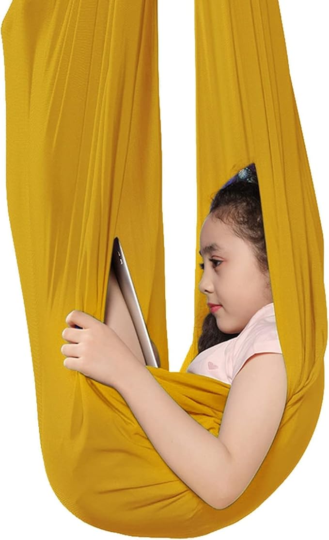 Sensory Swing for Adults Therapy Swing for Kids Indoor Outdoor Soothing Calming Snuggle Hammock Durable Soft Fabric Swing Help Children with Sensory Needs