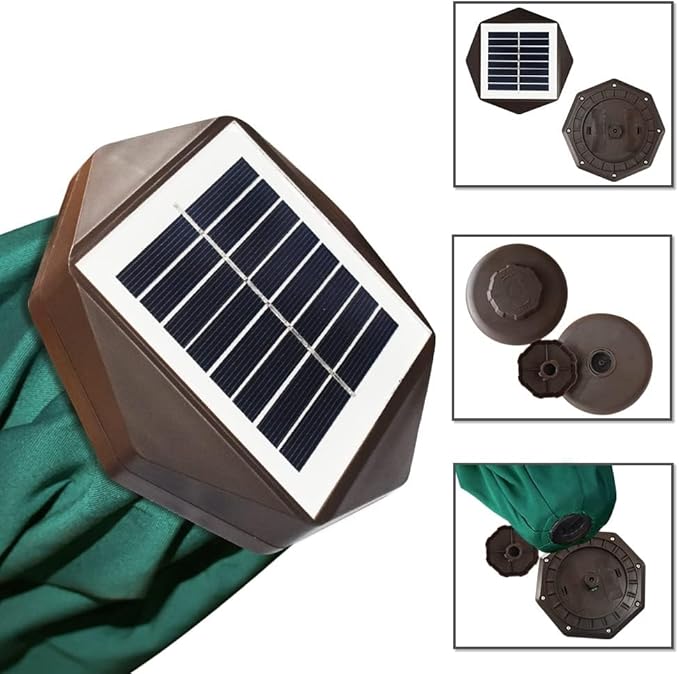 EliteShade USA 10-Year-Non-Fading 10ft Market Patio Umbrella, Commercial Grade Table Sun Umbrella with 80 Solar LED Lights, Crank Open, Windproof & UPF 50+ UV Protection for Garden, Deck, Pool, Backyard, Forest Green