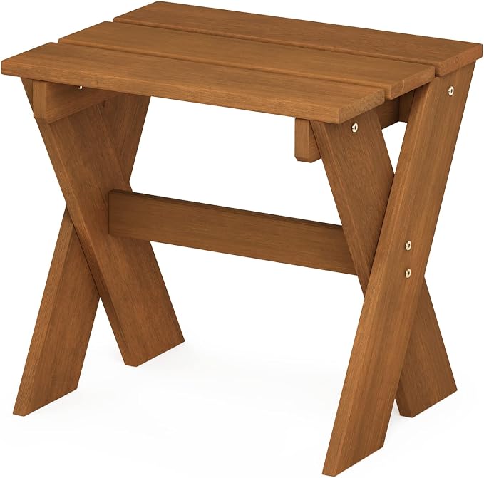 Furinno TIOMAN Patio Table, Outdoor Side Table, Flower Stand, Coffee Table, for Patio, Garden, Porch, Natural