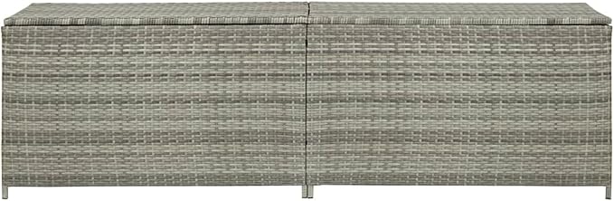 BaraSh Patio Storage Box Deck Storage Box Outdoor Storage Cabinet Waterproof Storage Containers Storage Outdoor Poly Rattan 78.7"x19.6"x23.6" Gray