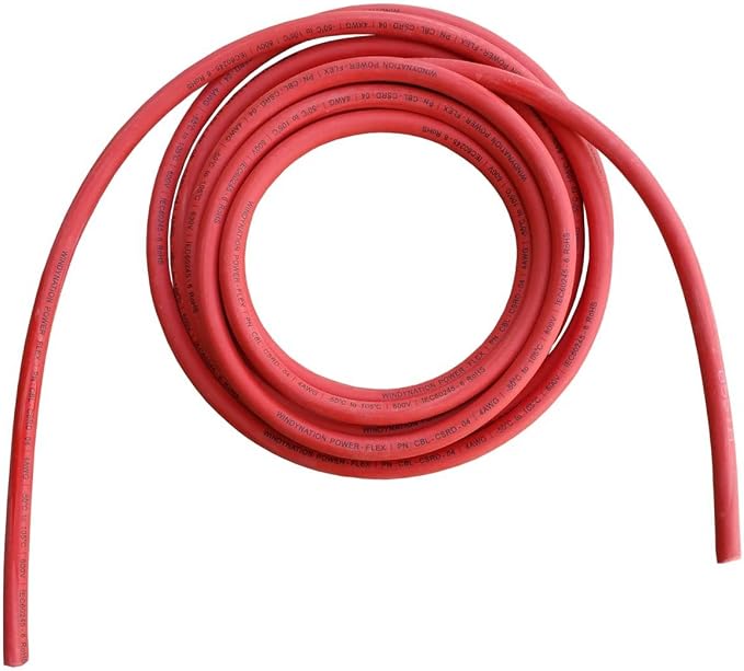 WindyNation 1/0 Gauge AWG (6 Feet Black + 6 Feet Red) Power Inverter Battery Cable Wire Kit for DC to AC Inverters RV, Car, Solar, Marine, Off-Grid