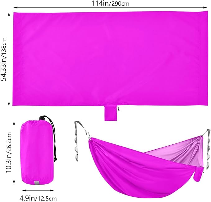Purple 330lb Capacity Camping Hammock with Hanging Rope Backyard Hammock for Outside Patio Garden hamaca con Base para adultos