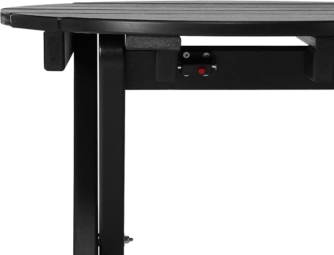 Costaelm Outdoor Bistro Table, Patio Round Portable Folding Bar Height Table Tall Balcony Pub Small High Top for Front Porch Deck, Backyard, Garden, Black