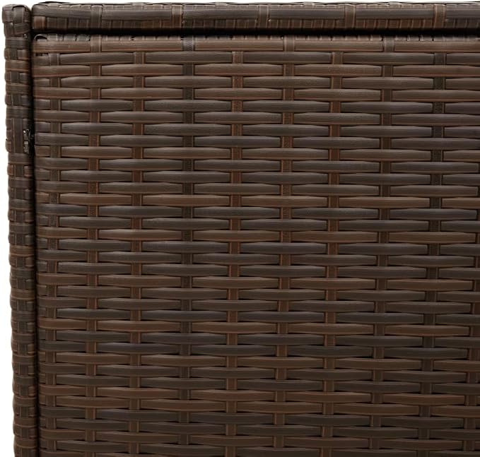 Outdoor Garden Storage Box 283L, Weather-Resistant PE Rattan Deck Box for Patio, Backyard, and Poolside, Large Rectangular Storage Container with Water-Resistant Bag, Brown