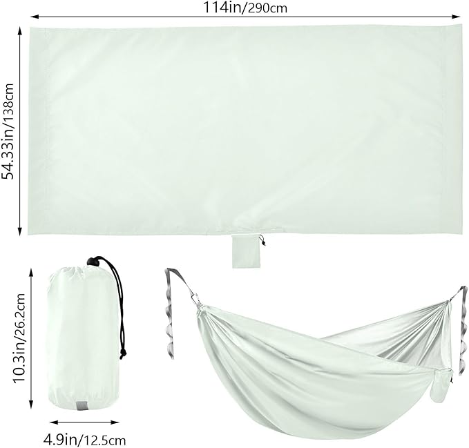 Light White and Green Solid Color 330lb Capacity Outdoor Hammock with Hanging Rope Hanging Hammock for Indoor Outdoor Patio Silla colgante para Patio Exterior