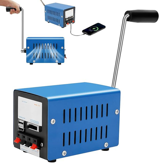 20W Portable Hand Crank Generator, Manual Power Supply Generator Freestanding Generators Multifunction Manual Crank Generators with Handle for Field Operations Field Trips Off-Grid Emergency