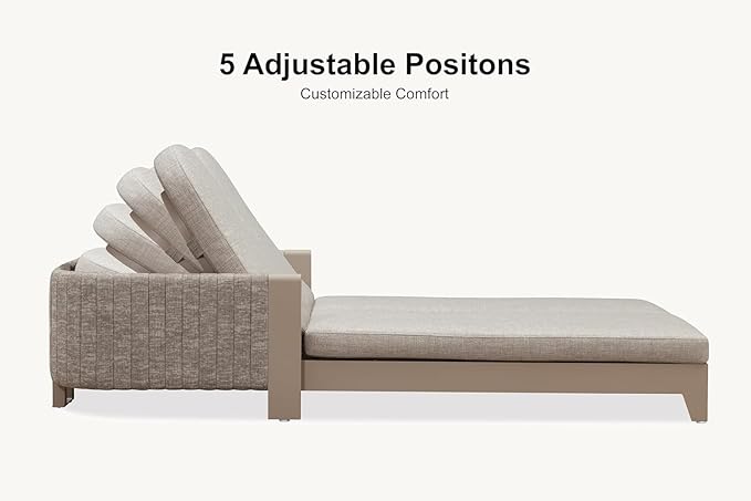 PURPLE LEAF Patio Furniture Set with 2-Person Chaise Lounge 9 Pieces Outdoor Conversation Sets Patio Sofa with Cushions and Coffee Table Deep Seating Furniture for Porch Lawn Backyard Beige
