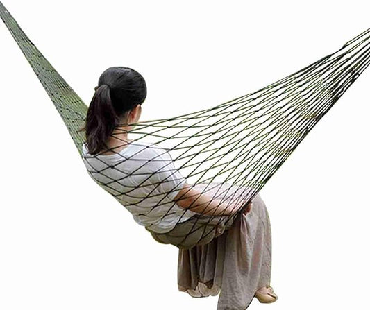 Mesh Rope Hammock, Outdoor Nylon Comfortable Hanging Bed Tree Hammocks for Outside, Camping and Patio Relaxation