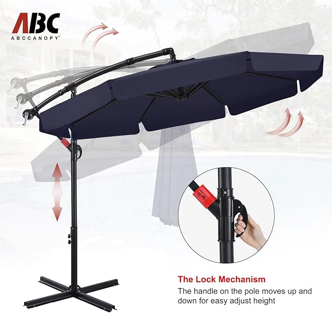 ABCCANOPY Premium Cantilever Patio Umbrellas 9FT (Tibetan Blue)