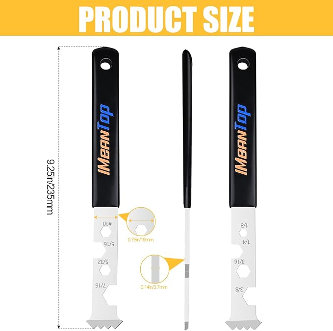 2-in-1 Paver Removal Tool with Hex Wrench, Heavy-Duty Steel Paver Lifter & Puller with Dual-Jointed Scraper, Micro-Serrated Groove & Non-Slip Handle, Paver Extractor Tool for Garden, Patio, Driveway