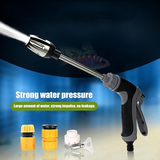 Aquoxis Pressure Washer, 15X More Powerful Extreme Water Pressure Tool with Steel Power, Qinux Aquoxis Sprayer for Waterpipe, High Pressures Water Jet with Foam Pot, Generic Aquaxis Aqui Grey C