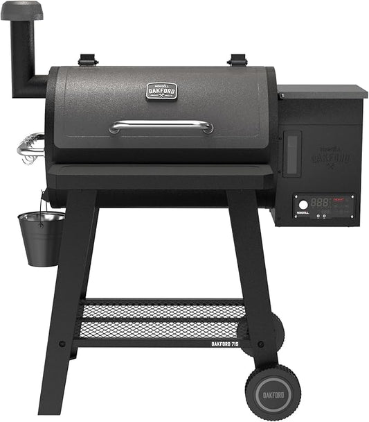 Oakford 715 Wood Pellet Grill with 715 SQ In Cooking Area, Steel Wire Grates, I-Site View Indicator, Heavy Duty Pellet Smoker Grill with Bluetooth Connectivity - 910-0508
