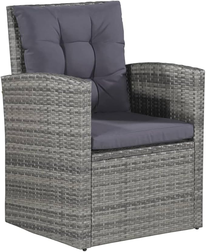 Patio Lounge Set with Cushions,Outdoor Patio Furniture,Outdoor Chat Conversation Set,Garden Furniture Sets,for Patio,Backyard,Garden,Outdoor,6 Piece Poly Rattan Gray