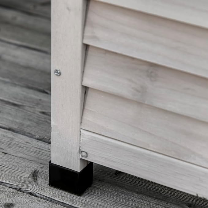 Sturdy Outdoor Deck Box for Patio Storage – Weather-Resistant Wooden Storage Container with Ventilation Gap and Smooth Finish