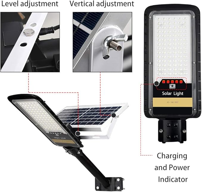 RuoKid Solar Street Lights Outdoor Lamp, 16000lm IP67 Waterproof Light with Anti Broken Remote Control Mounting Bracket, Dusk to Dawn Security Led Flood Light for Yard, Garden, etc.