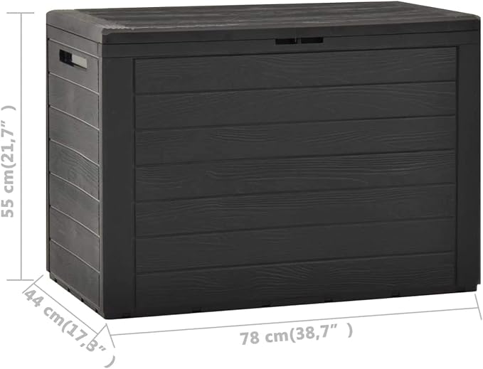 Festnight Patio Storage Box Storage Deck Box Outdoor Storage Container for Outdoor, Balcony Anthracite 38.7"x17.3"x21.7"