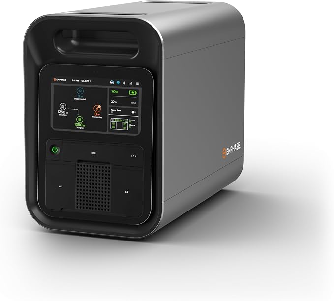 Enphase IQ PowerPack 1500Wh Solar Generator Kit | 400W Panel + IQ Cart | Home Backup Power | LFP Battery | UL 9540A Certified | IQ8 Microinverter Technology | Charge in ~4 Hours