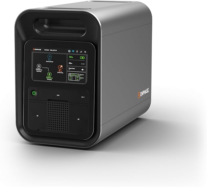 Enphase IQ PowerPack 1500 Wh + 200W New Solar Panel Kit | UL 9540A Certified Solar Generator | Home Backup Power Outage | LFP Battery | IQ8 Microinverters | Enphase App | Charges in ~8 Hours