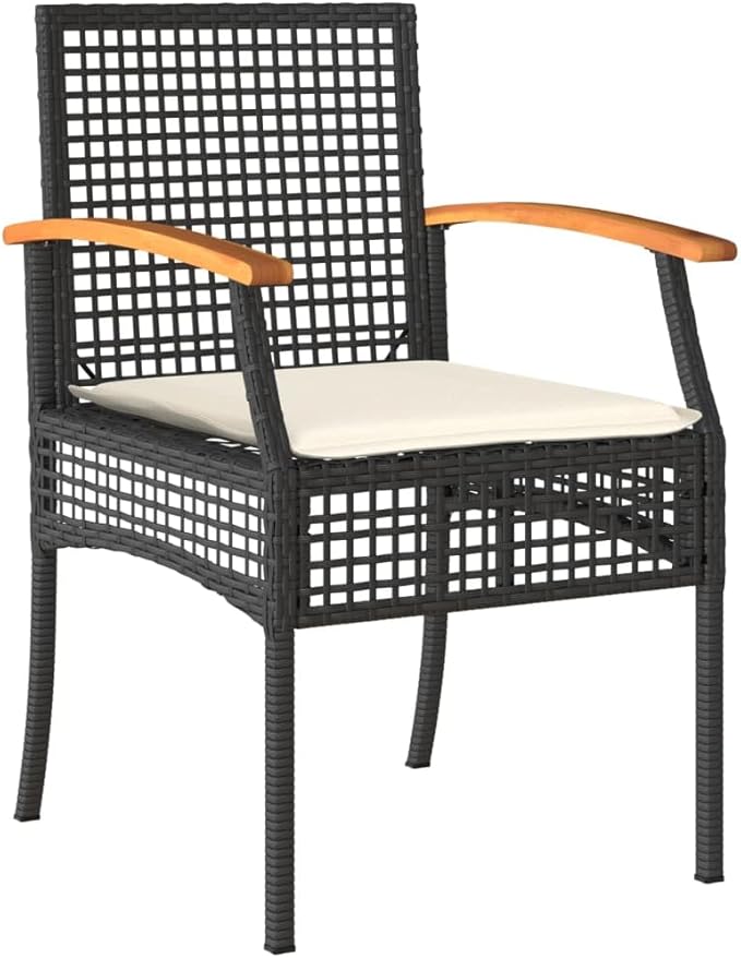 5 Piece Patio Dining Set with Cushions, Outdoor Lounge Sets Patio Conversation Set Outdoor Sofa Sets Sectional Sofa for Garden Piazza Negotiation Area Exhibition Black Poly Rattan