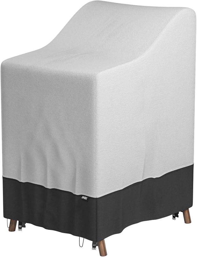 EVRBUL Stackable Patio Chair Cover Heavy Duty 420D Outdoor Chair Cover Waterproof and All Weather Protection Fit for 4-6 Stackable Dining Chairs 36"Lx28"Wx47"H