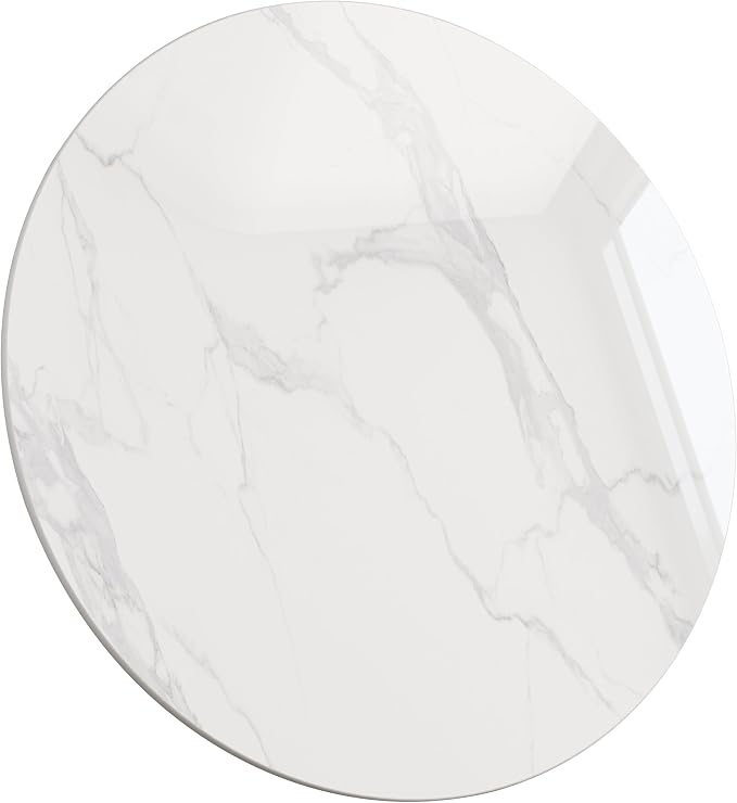 ZL ZELing Round Sintered Stone Table Top 51.2",Replacement Table Top for Indoor & Outdoor - Heat/Scratch Resistant Waterproof Ceramic DIY Desktop,Patio/Balcony/Bistro/Café & Dining Room (White)