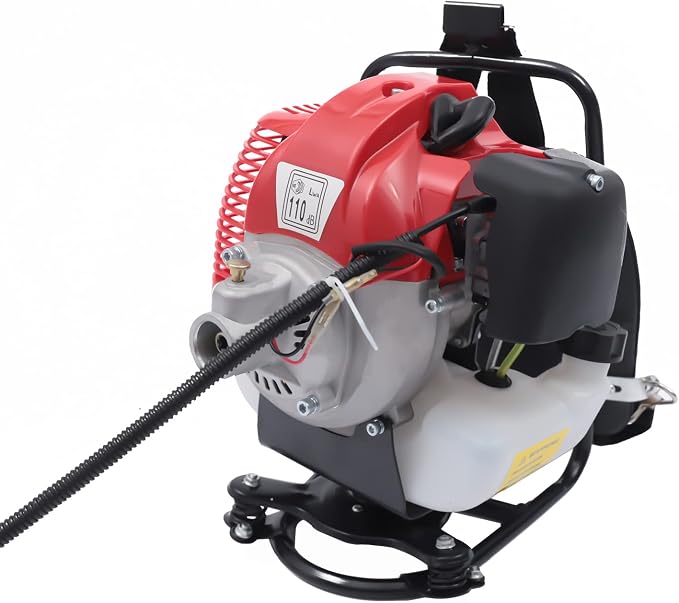 Handheld Sweeper 52CC 2 Stroke Gasoline Power Sweeper Outdoor Sweeping Broom 2.3HP Walk Behind Sweeper Cleaner 20.5'' Turf Lawns Driveway Grass Sweeping Cleaning Tool