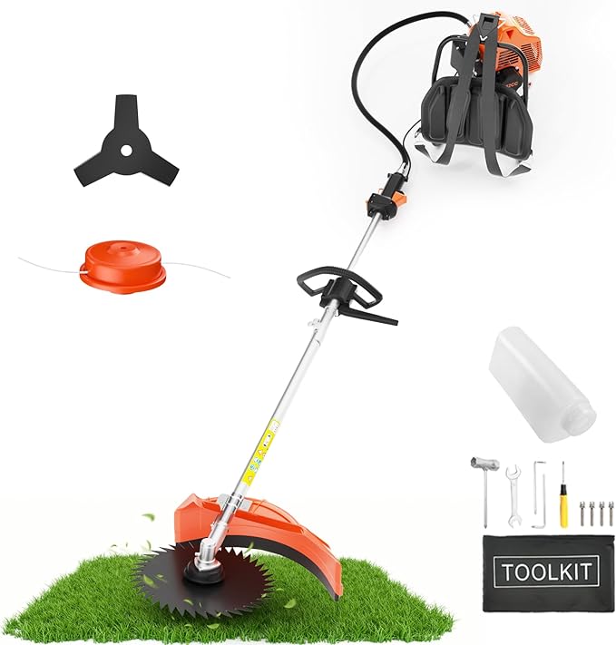 Baotree 52cc Gas Powered Pole Saws,2-Stroke Weed Eater for Tree Trimming, 3 in 1 Gas Brush Cutter,Carb Compliant Lawn Equipment, Quick Start Grass Cutter