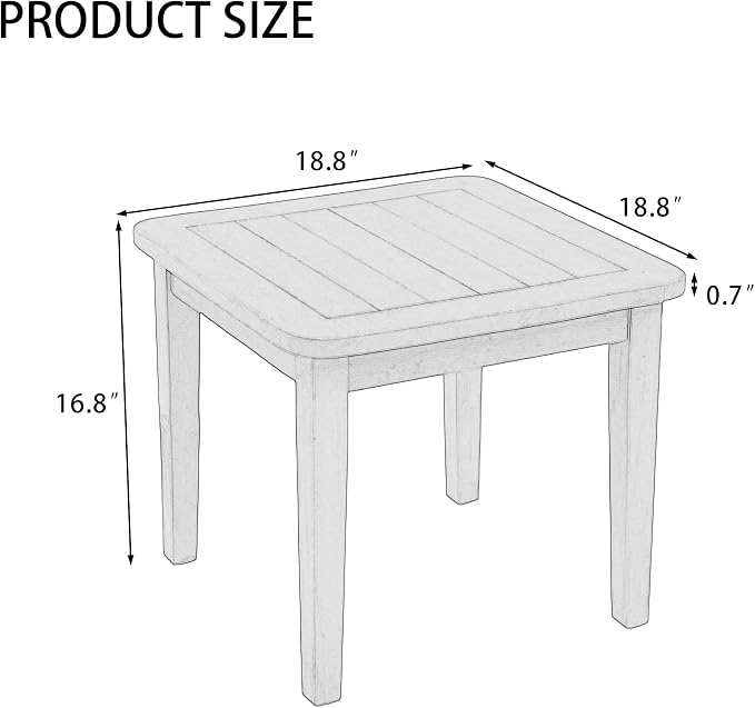 Outdoor Patio Furniture Set, 3 Piece Patio Conversation Sets with Washable Thick Cushions, All-Weather Solid Wood Patio Bistro Set for Porch, Balcony, Natural Frame & Dark Gray Cushion