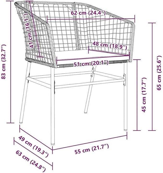 Afuera Living 5 Piece Poly Rattan Patio Dining Set, Brown Finish, Durable Powder-Coated Steel Frame, Easy-Clean Glass Tabletop, UV-Resistant, Outdoor Garden Furniture for 4-Person Seating