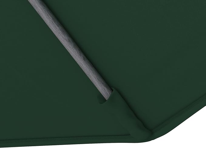 California Umbrella 11Ft Sunbrella Patio Umbrella, Fiberglass Ribs, Hand-Crank, Tilt-Collar, Gray Frame, Forest Green Fabric