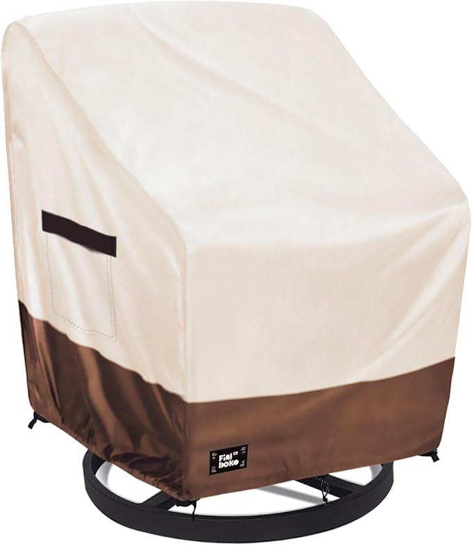 Outdoor Chair Covers, (30W x34D x38H inches)100% Waterproof Heavy Duty Patio Furniture Covers ,Outdoor Furniture Covers Waterproof for Patio Chair Covers,Beige&brown